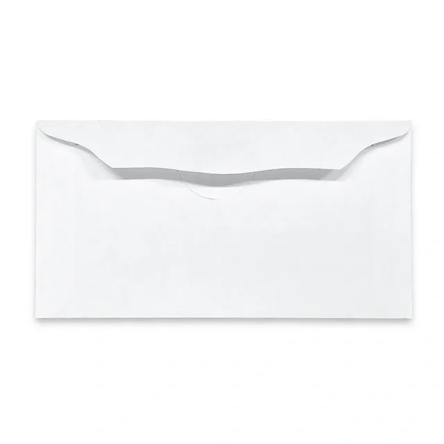 Blank white envelope with open flap